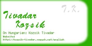 tivadar kozsik business card